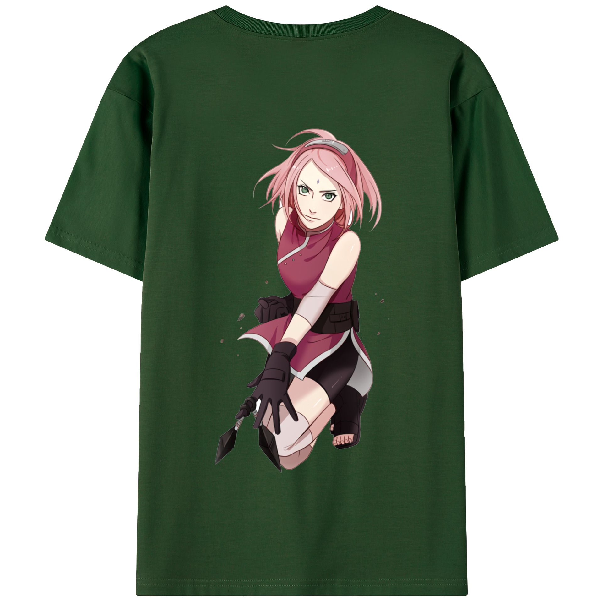 （画像用） NARUTO -ナルト- 春野サクラ Haruno Sakura 綿100％半袖Tシャツ（背面プリント）